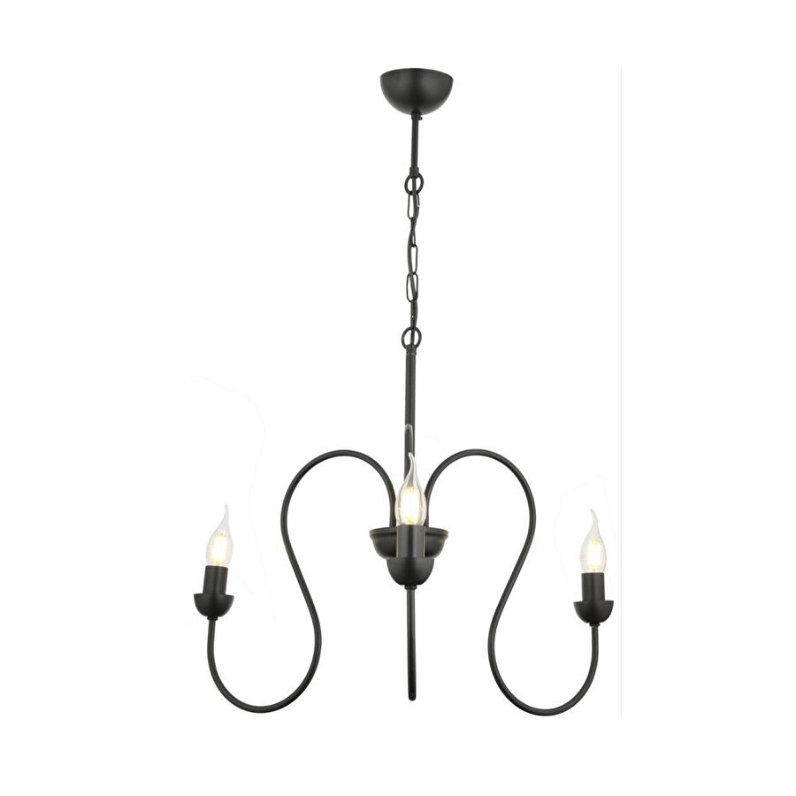 Apliqa Flor 3lü Yuvarlak Siyah Modern Sarkıt Genç Odası Yatak Odası Retro Salon Avize