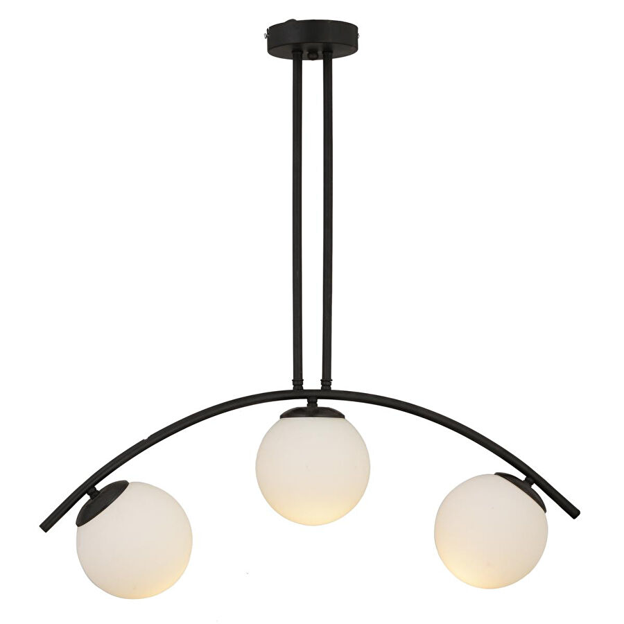 Apliqa Fralde 3lü Siyah Modern Mutfak Cafe Restoran Için Uygun Retro Salon Avize