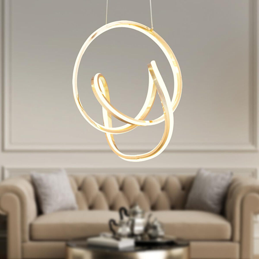 Apliqa Aron Tekli Gold Ledli Modern Ofis Avizeleri,koridor, Yatak Odası Salon Sarkıt Led Avize