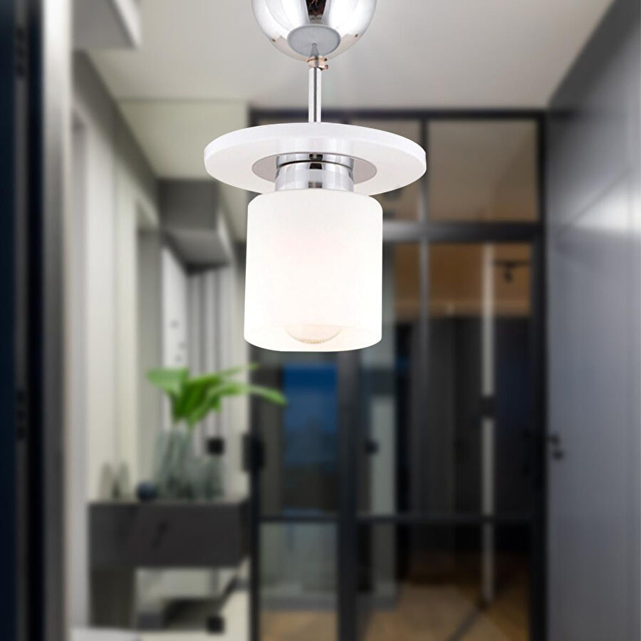 Apliqa Atlas Tekli Beyaz Yuvarlak Modern Genç Odası Mutfak- Banyo Mutfak Salon Spot Avize