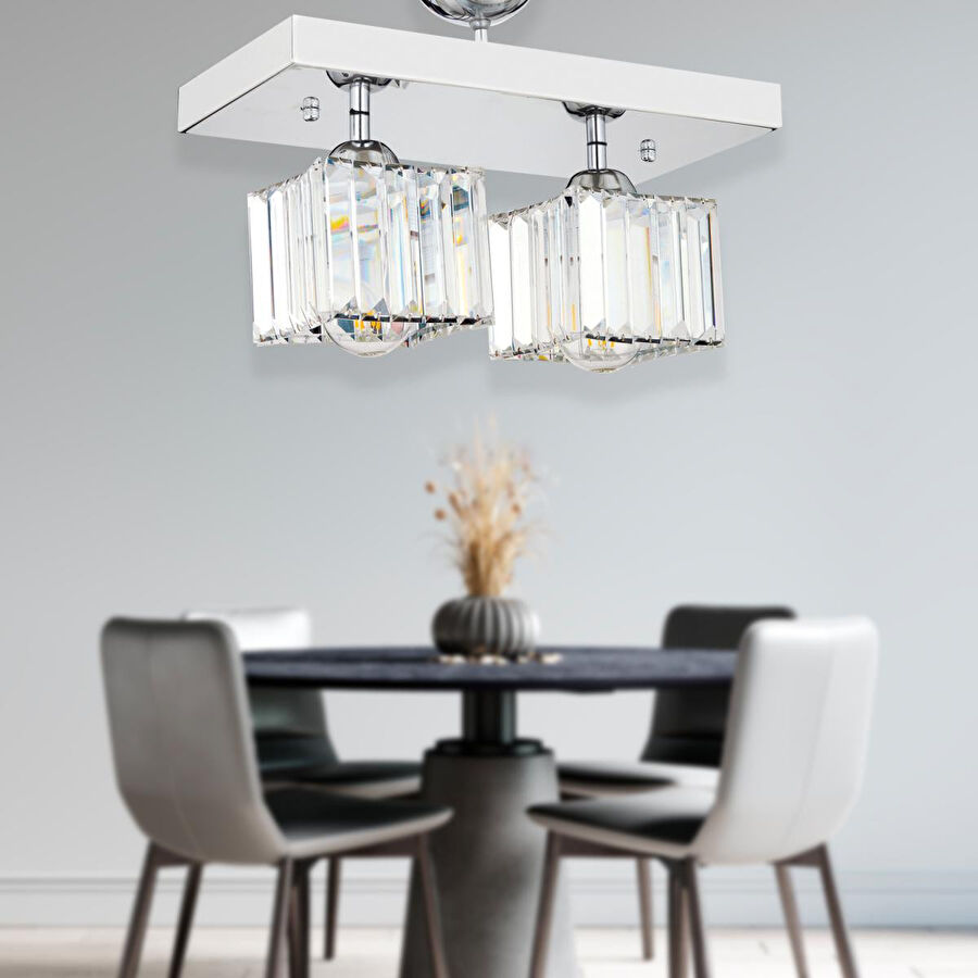 Apliqa Ri̇vi̇a 2 Li̇ Krom Kaplama Plafonyer Taşli Salon Avi̇ze