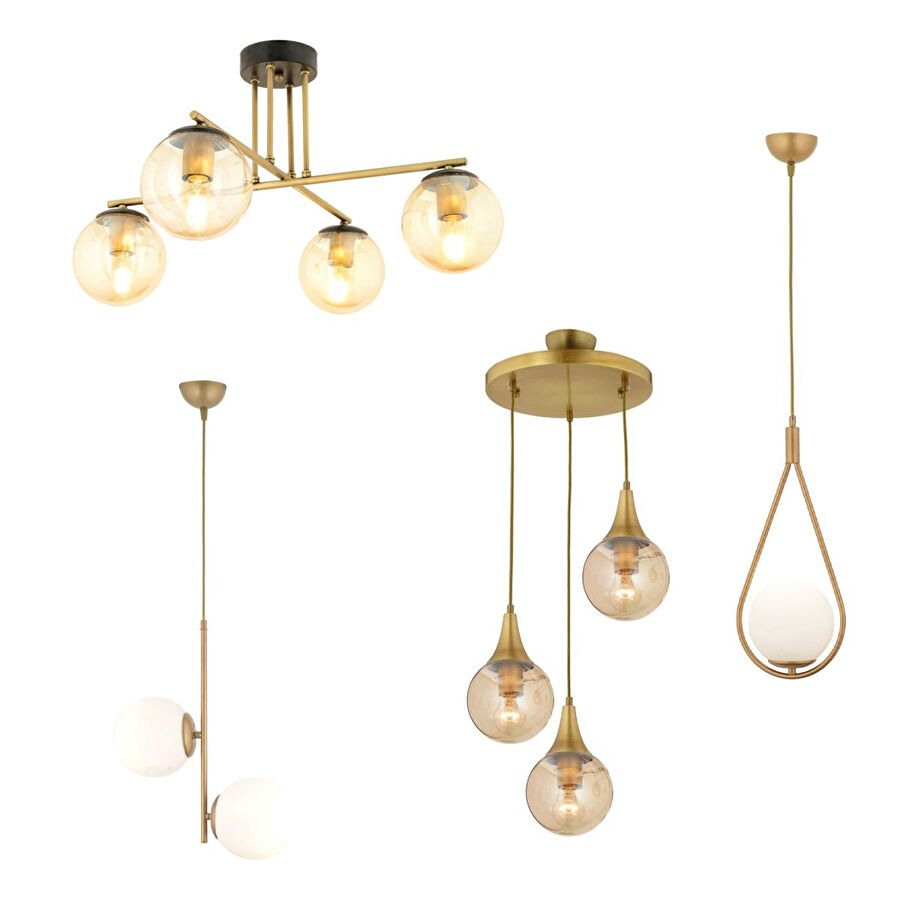 Apliqa Tulipa 4 Parça Avize Seti