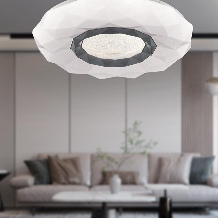 Apliqa Paris Tekli Beyaz 3 Renkli 61 Watt Ledli Modern Oturma Odası, Koridor, Salon Led Avize