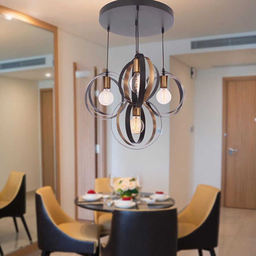 Apliqa Avanos 4'lü Modern Retro Sarkıt Mutfak Salon Avize