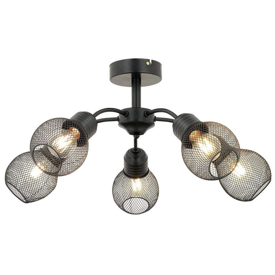 Apliqa Elva 5 Li Siyah Modern Genç Odası Mutfak Oturma Odası Retro Salon Avize