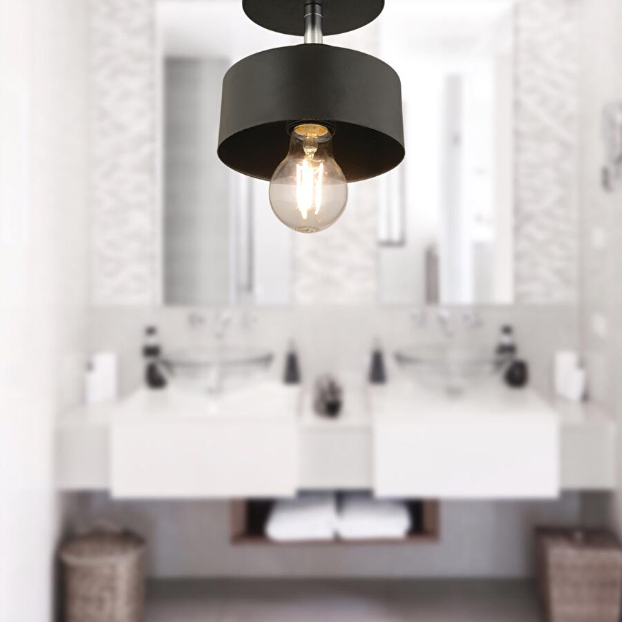 Apliqa Meriç Tekli Siyah Plafonyer Modern Retro Genç Odası Mutfak Salon Avize