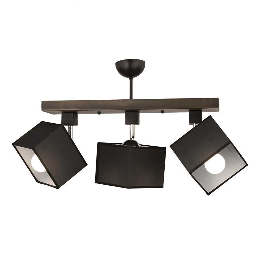 Apliqa Grande 3lü Siyah Modern Koridor Mutfak Salon Plafonyer Avize