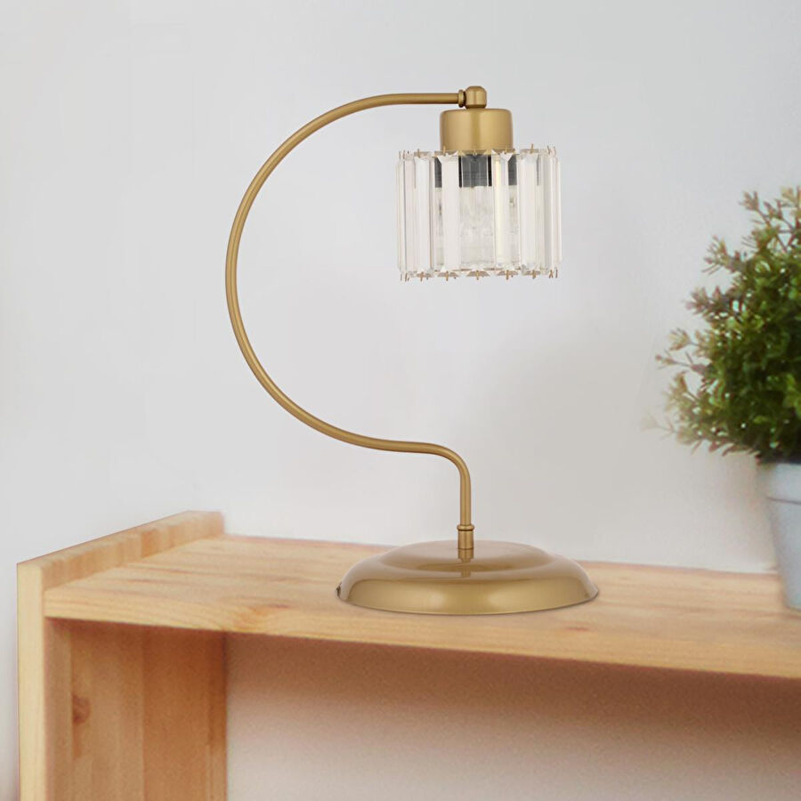 Apliqa Tufty Eskitme Masa Lambası Kristalli Taşlı Dekoratif Tasarım Salon- Yatak Odası Modern Abajur