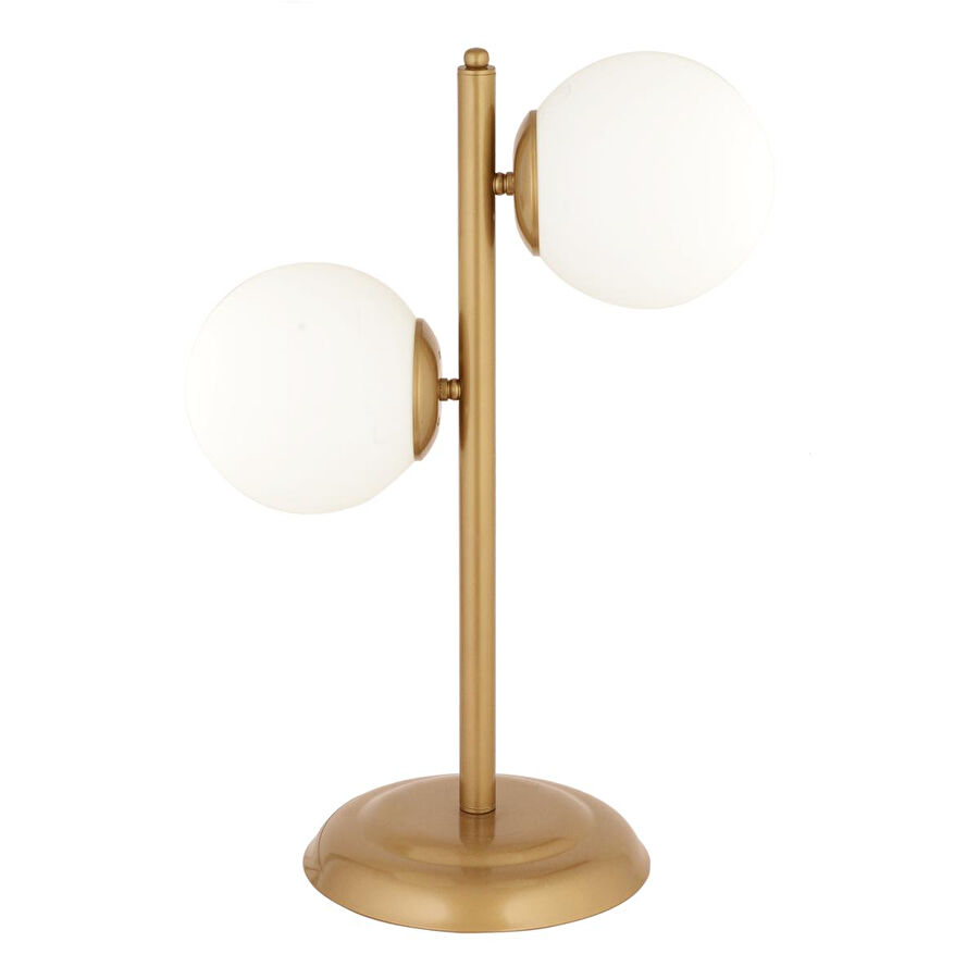 Apliqa Siena 2li Eskitme Boyalı Beyaz Camlı Masa Lambası Modern Tasarım -yatak Odası-salon Abajur