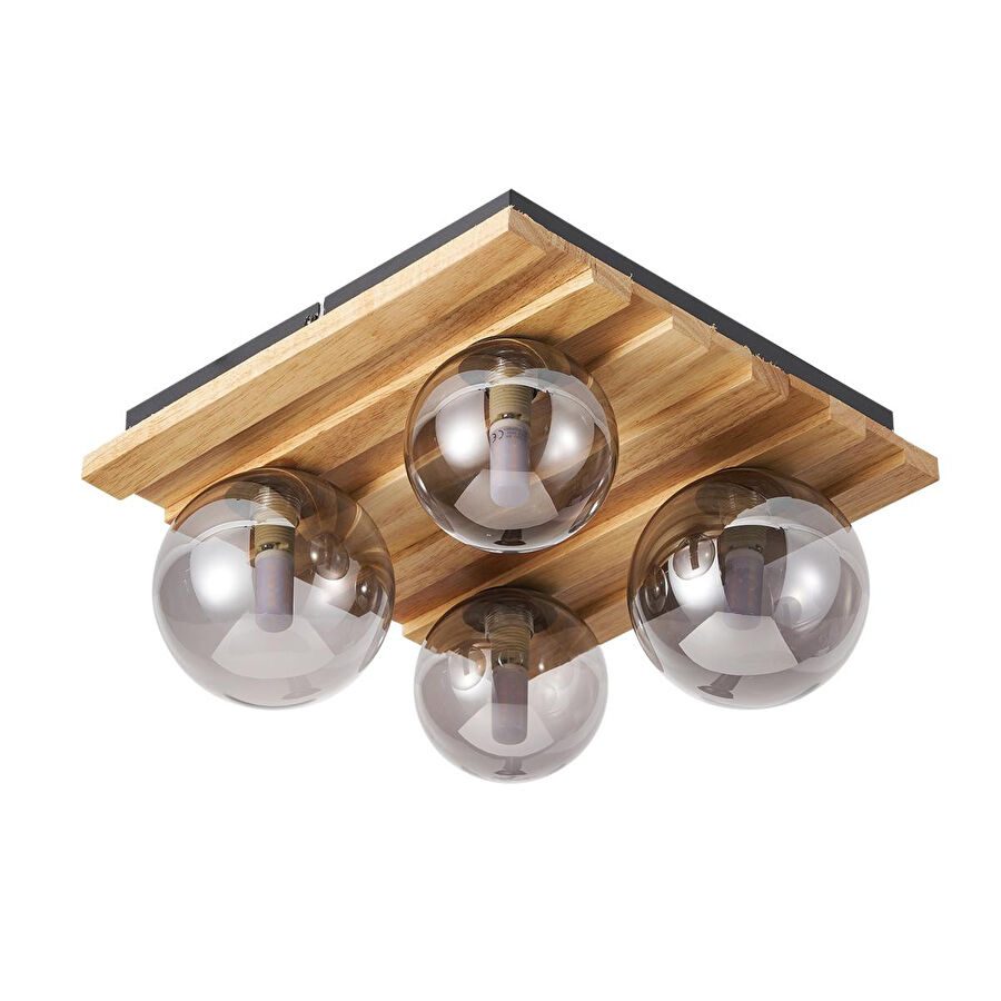 Apliqa Meggy 4'lü Ahşap Plafonyer Avize
