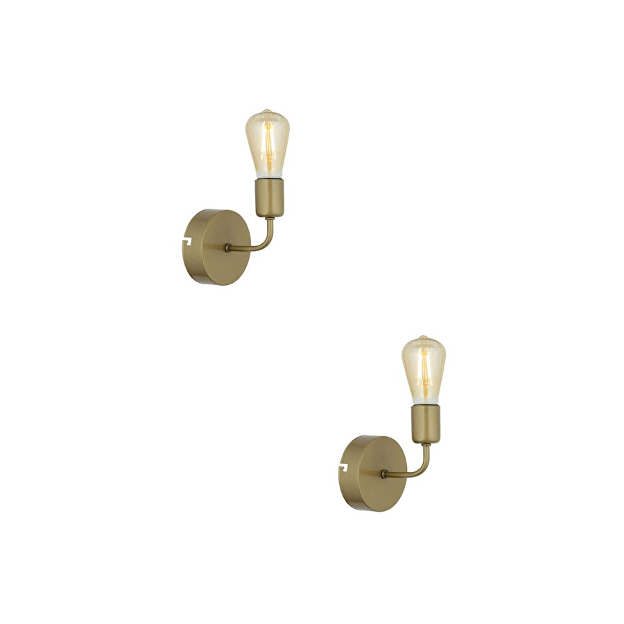 Apliqa Core Eskitme Boyalı 2'li Aplik Seti Yatak Odası-yatak Başı,cafe,restoran Için Duvar Lambası