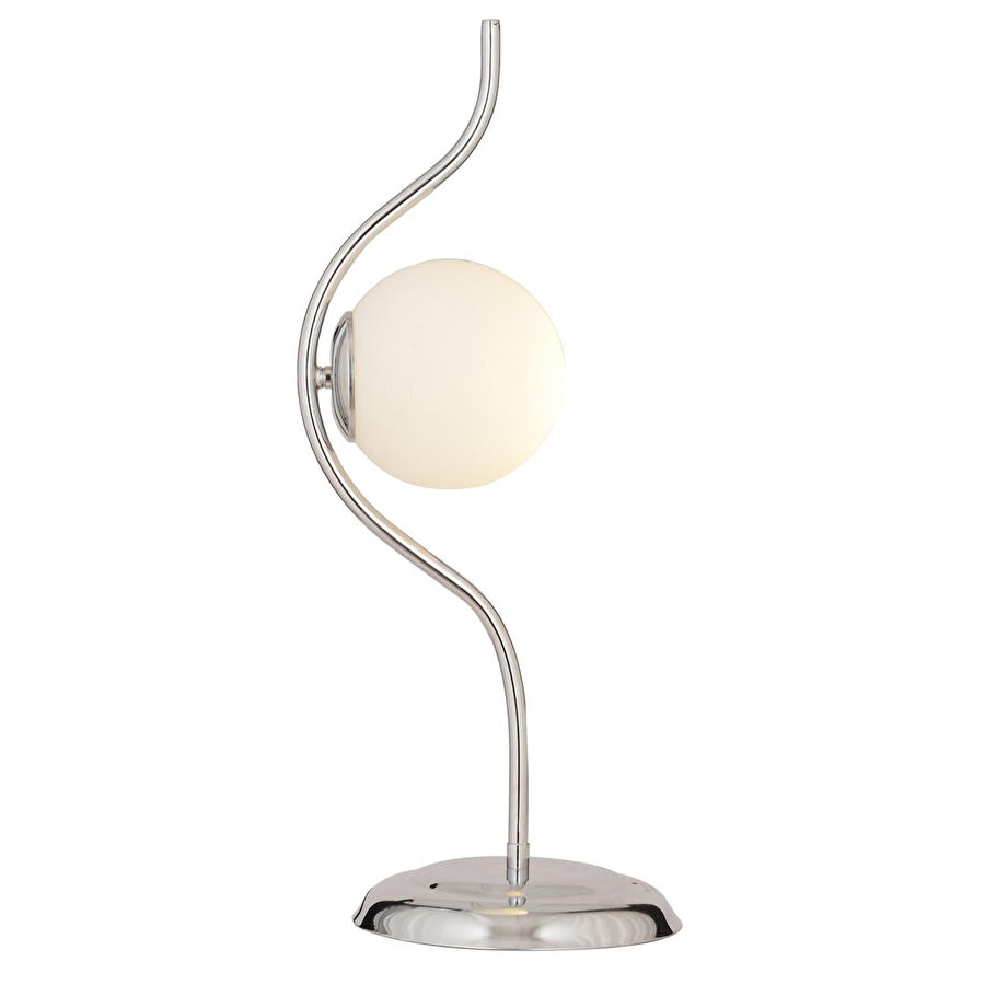 Apliqa Zeyna Krom Kaplama Beyaz Camlı Modern Tasarım Salon-oturma Odası-yatak Odası Abajur