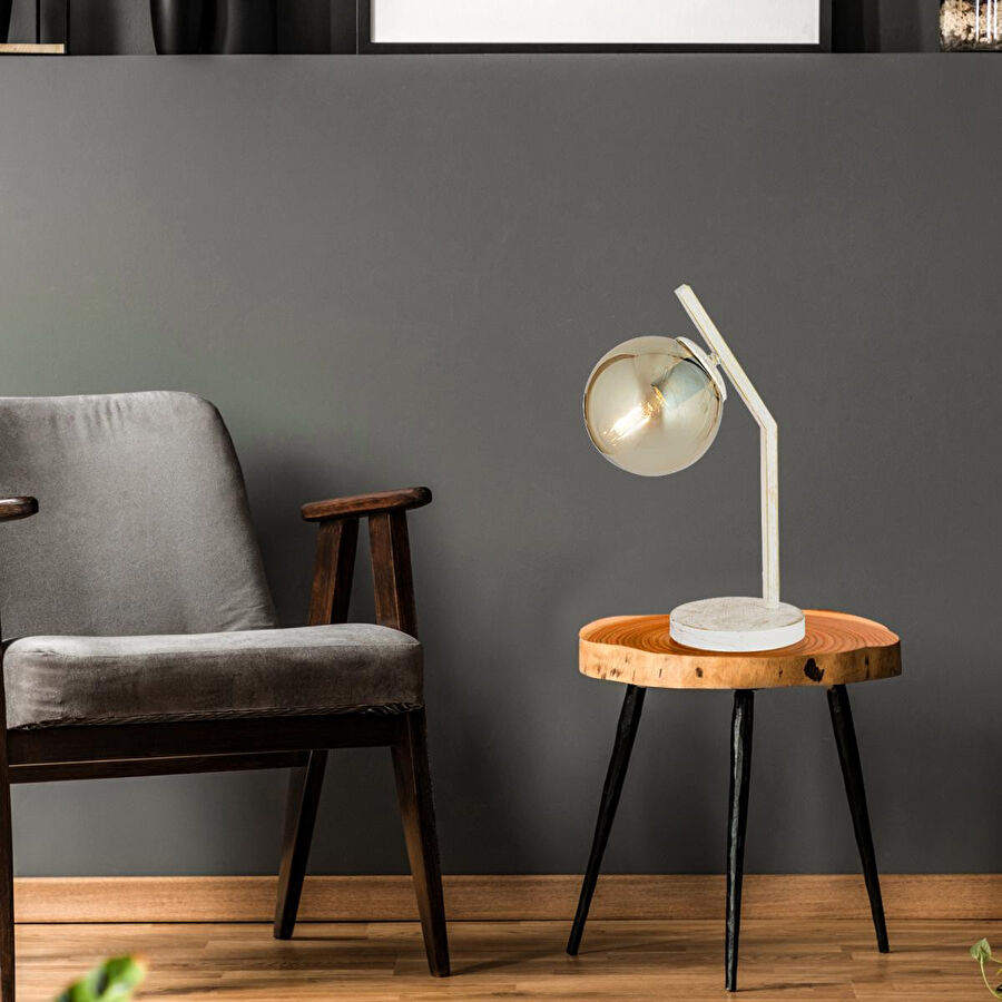 Apliqa Feris Beyaz Silme Bal Camlı Masa Lambası Salon-yatak Odası Modern Abajur