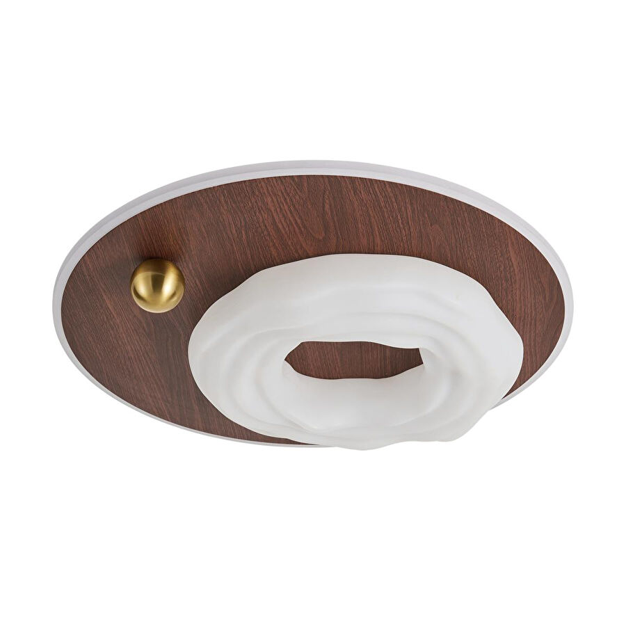 Apliqa Noirre Ahşap Detaylı Plafonyer Ledli Avize