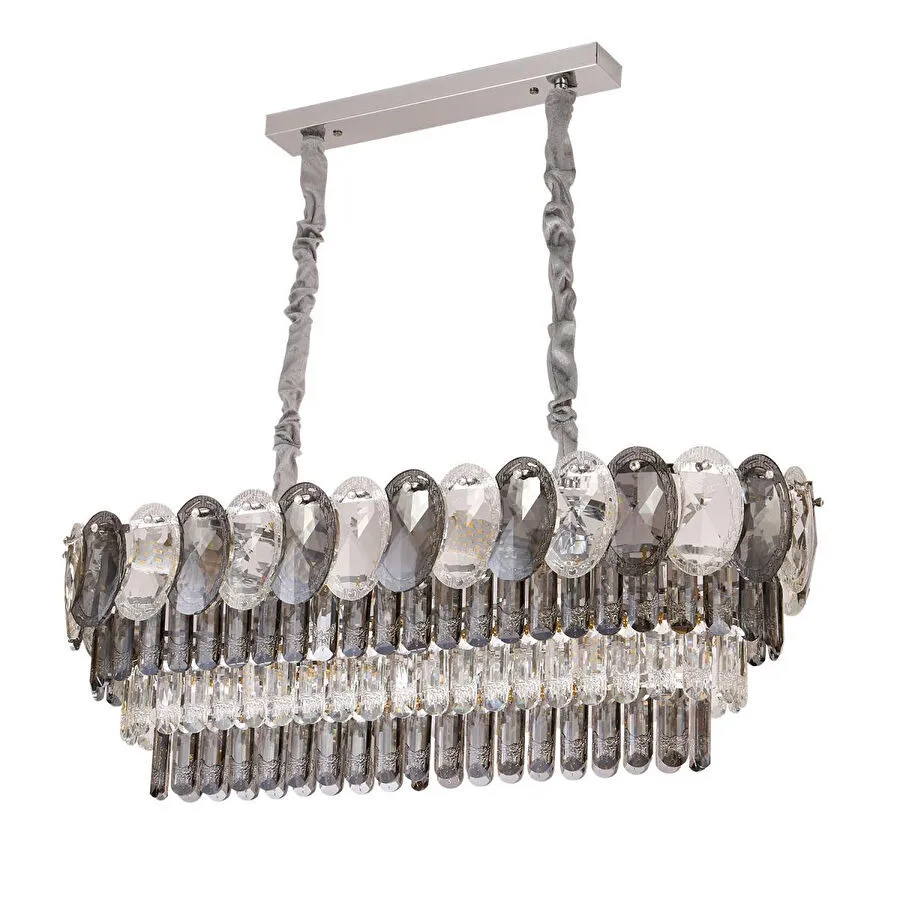 Apliqa Sento 80'lik Yemek Masası Üstü Sıralı Kristallli Avize