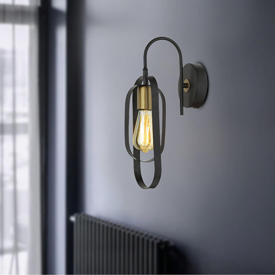 Apliqa Koza Siyah Eskitme Yatak Odası-yatak Başı,cafe,restoran Için Duvar Lambası Retro Retro Aplik