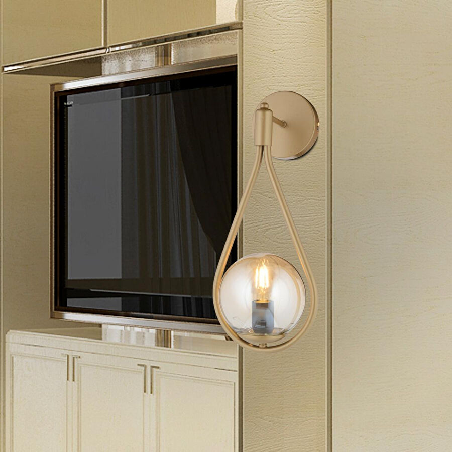 Apliqa Aplik Mirza Tekli Eskitme Bal Camlı Modern Duvar Aplik Yatak Başı Salon Aplik