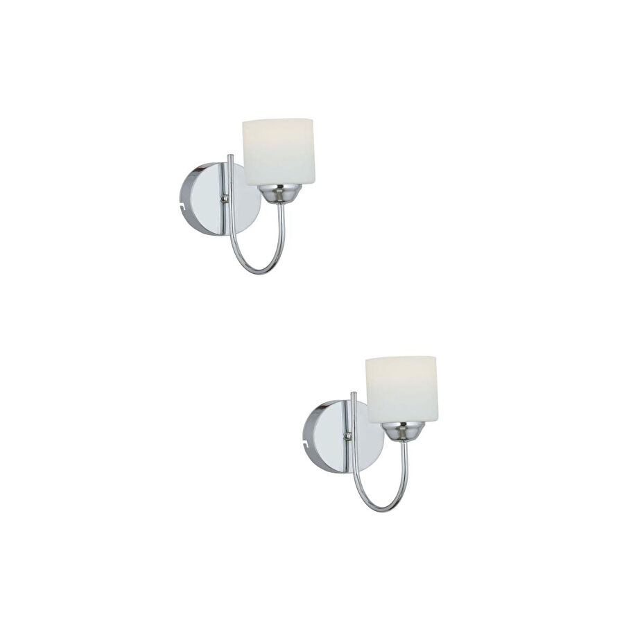 Apliqa Esila Krom Kaplamalı 2'li Aplik Seti Yatak Odası-yatak Başı,cafe,restoran Için Duvar Lambası