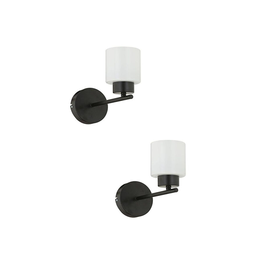 Apliqa Lima Siyah 2'li Aplik Seti Yatak Odası-yatak Başı,cafe,restoran Için Duvar Lambası