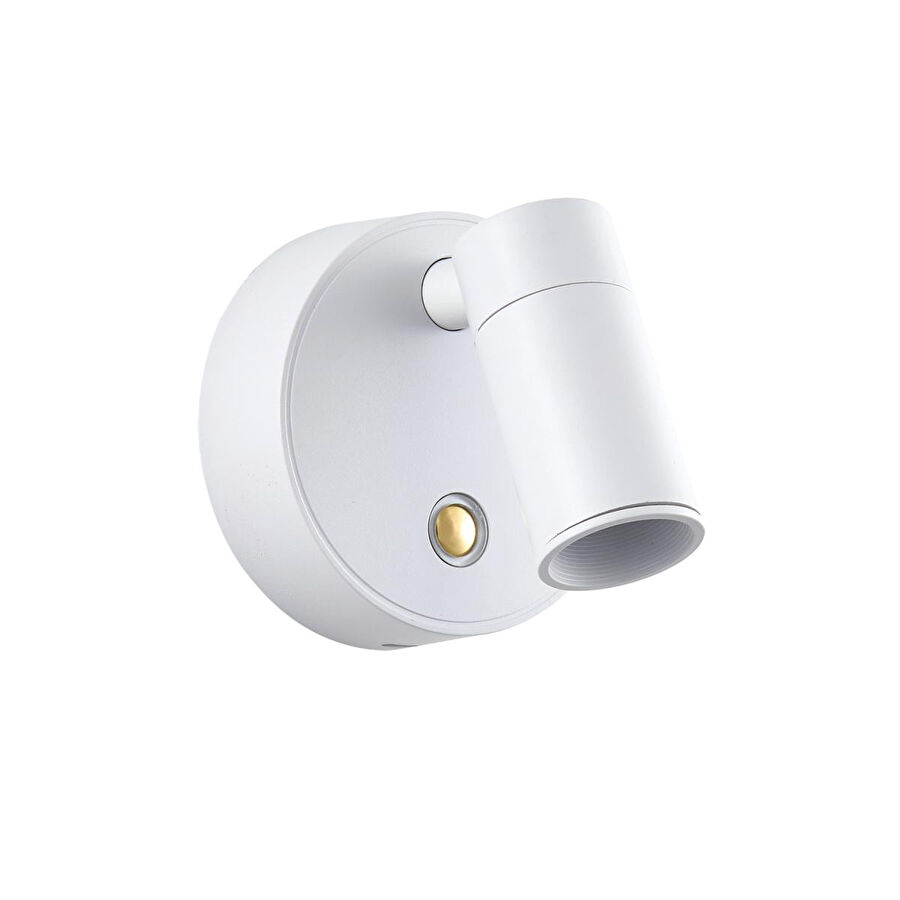 Apliqa Opra Beyaz Kablosuz Şarjlı Dokunmatik Pilli Led Duvar Lambası, Yatak Başı Aplik