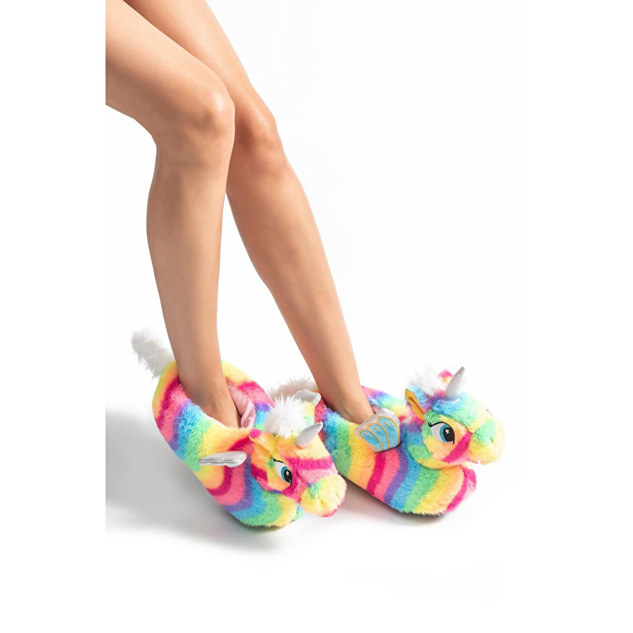 Twigy Rainbow Kadın Hayvanlı Panduf Renkli 36/41