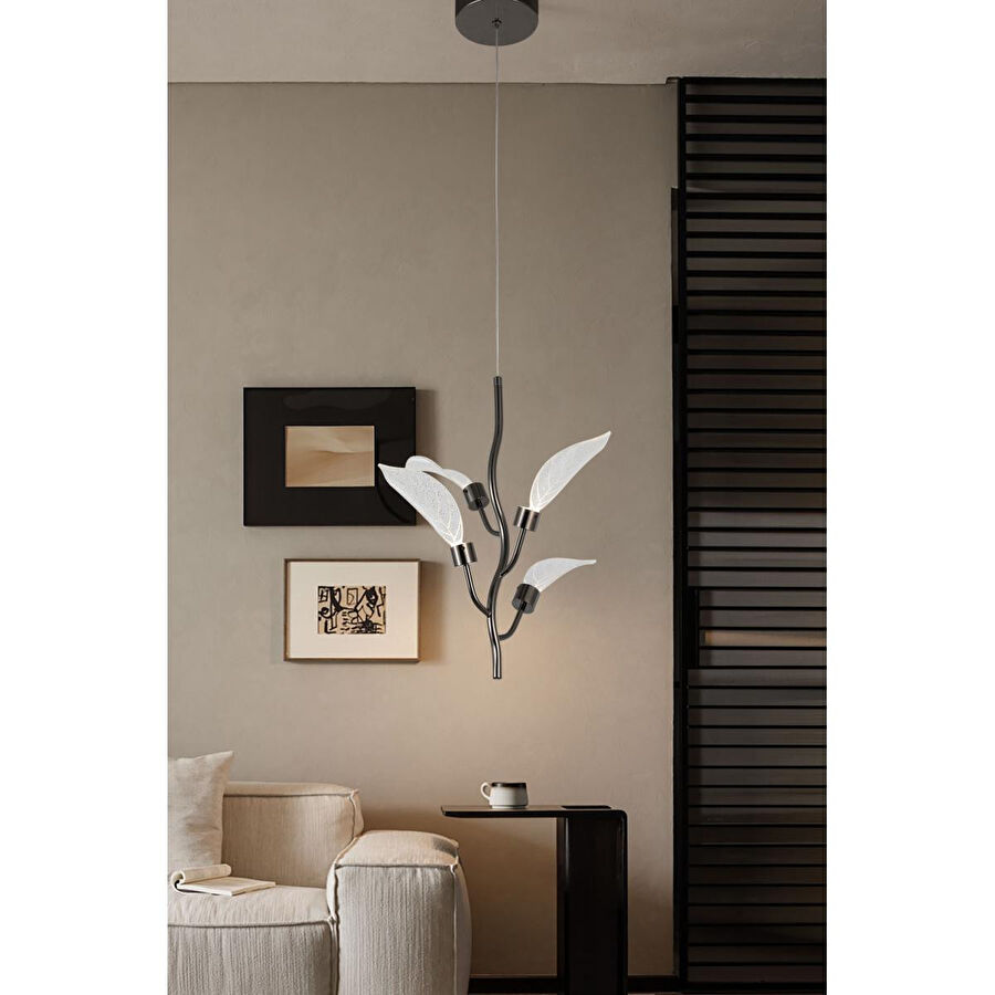 Apliqa Liria Gold Yaprak Desenli Sarkıt Led Avize