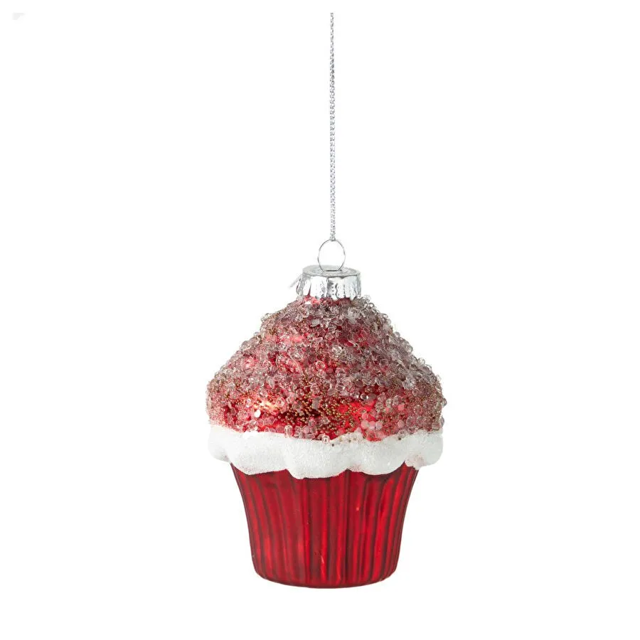 Mudo Home Red Cupcake Ağaç Süsü 10 Cm