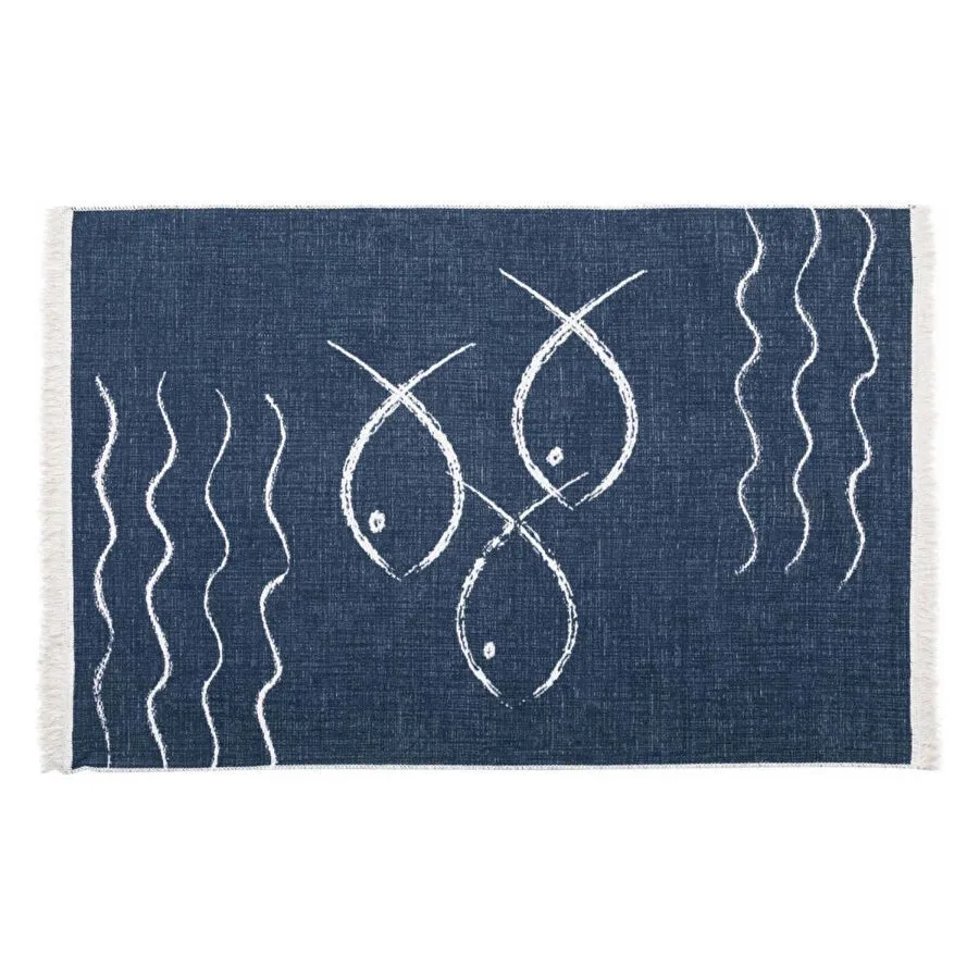 Mudo Home Larissa Fish Çi̇ft Tarafli Hali Laci̇vert Beyaz 120x180