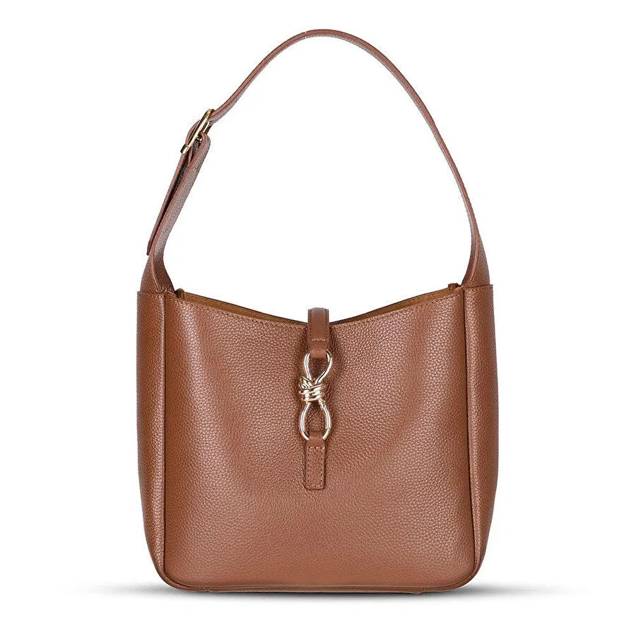 Bloominbag Ravello Cimbrone Camel Tan Leather Shoulder Bag / Deri Omuz Çantası