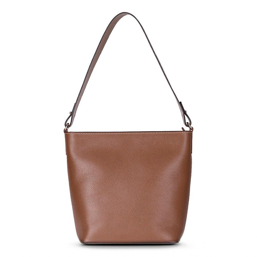 Bloominbag Milano Zip Tote – Warm Camel Hakiki Deri Askılı Kadın Omuz Çantası