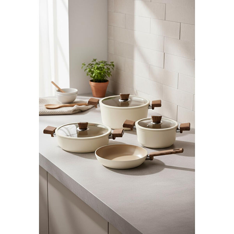 Bernardo Mayasa 7 Parça Seramik Tencere Seti Fil Dişi