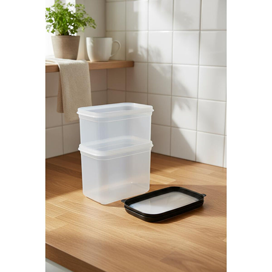 Bernardo Hide Plus 2'li Saklama Kabı 1900 Ml Siyah