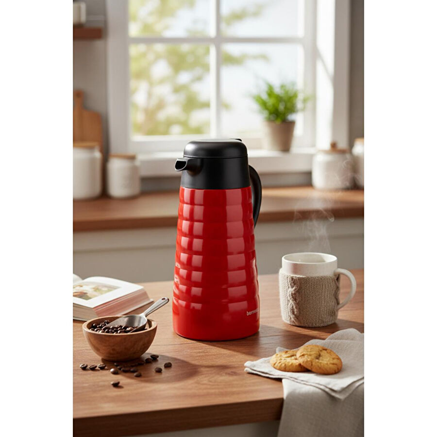 Bernardo Nora 2 Litre Çelik Termos Kırmızı