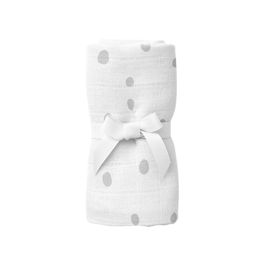 Itsy Bitsy Kids Bird Of Life Gri Dots , Müslin Bebek Örtüsü , 70x70 Cm