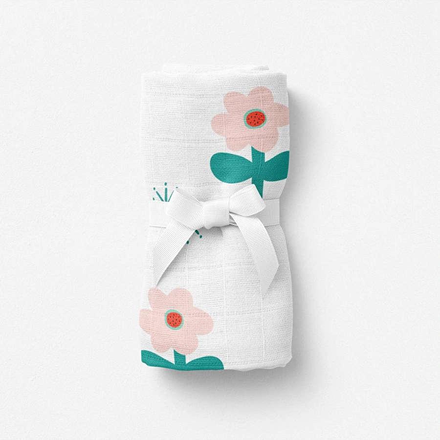 Itsy Bitsy Kids Big Flower Blossom, Müslin Bebek Örtüsü , 100x100 Cm