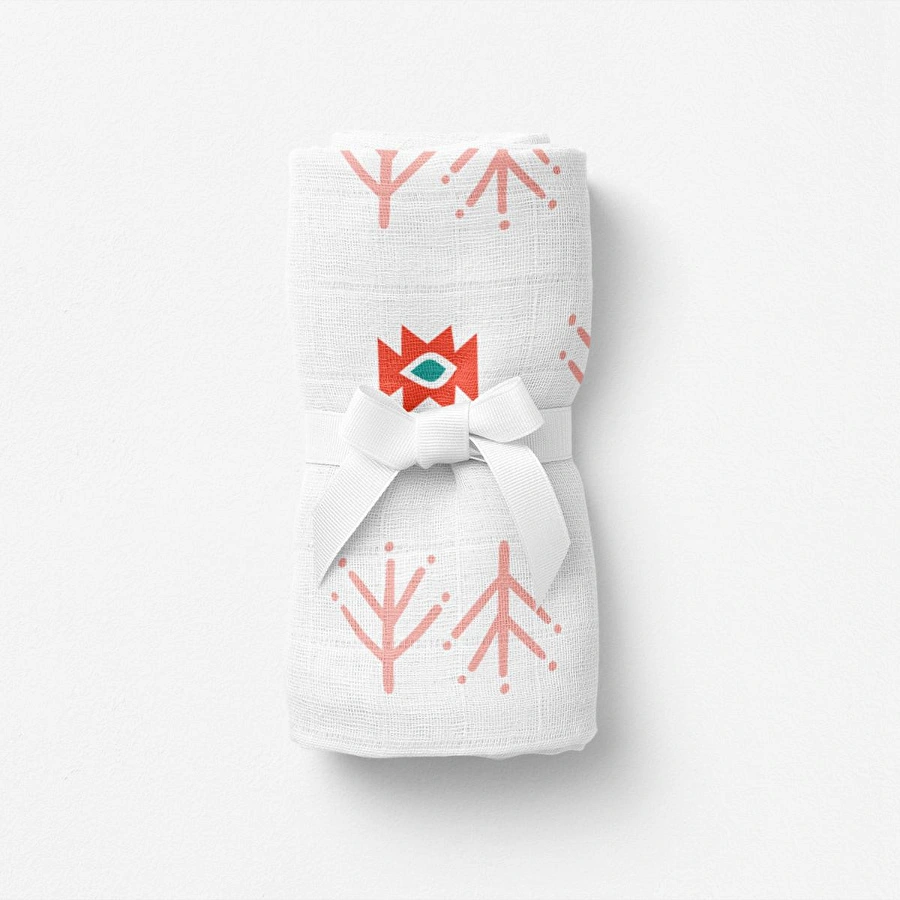 Itsy Bitsy Kids Big Flower Lemon Amulet, Müslin Bebek Örtüsü ,100x100 Cm