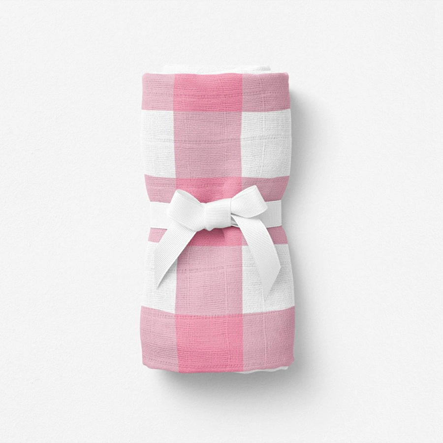 Itsy Bitsy Kids Bird Of Life Pink Check , Müslin Bebek Örtüsü , 70x70 Cm