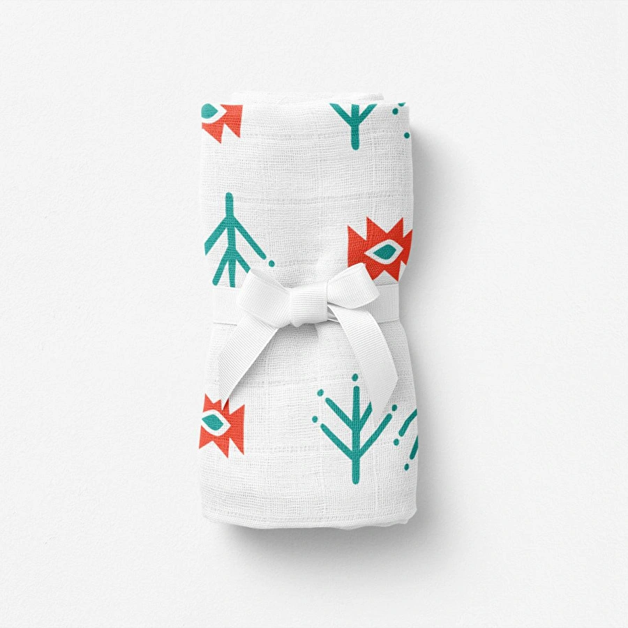 Itsy Bitsy Kids Big Flower Blossom Amulet, Müslin Bebek Örtüsü ,100x100 Cm