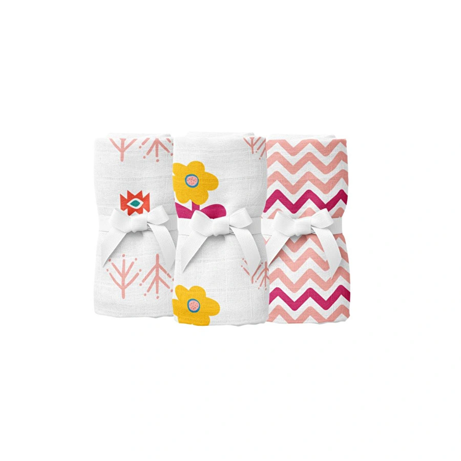 Itsy Bitsy Kids Big Flower Lemon , Müslin Ağız Mendili , 40x40 Cm 6'lı Set