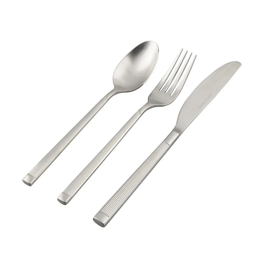 Mudo Home Elegant Line 18 Parça Çatal Kaşik Biçak Takimi Mat Gümüş