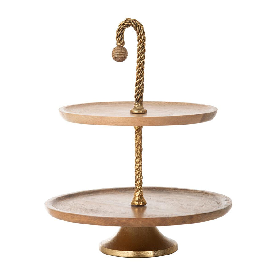 Mudo Home Wooden Dekorati̇f Kek Standi 40 Cm