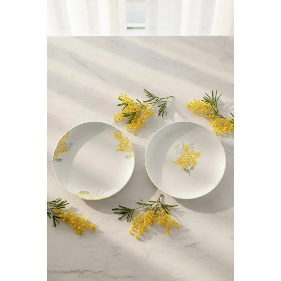 Rakle Mimosa Seramik 4'lü Pasta Tabağı Seti 19 Cm