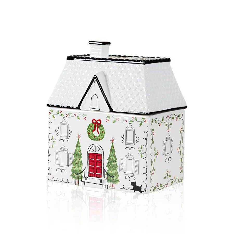 The Mia Dekorarif Kurabiye Kavanozu Ev 21x15x25 Cm