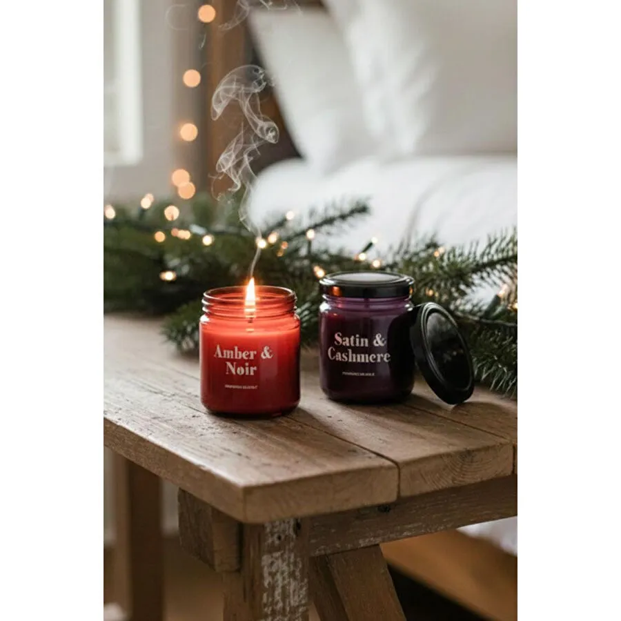 Rakle Glam Gümüş 4'lü Kavanoz Mum Seti Mor - Kırmızı 110 Gr