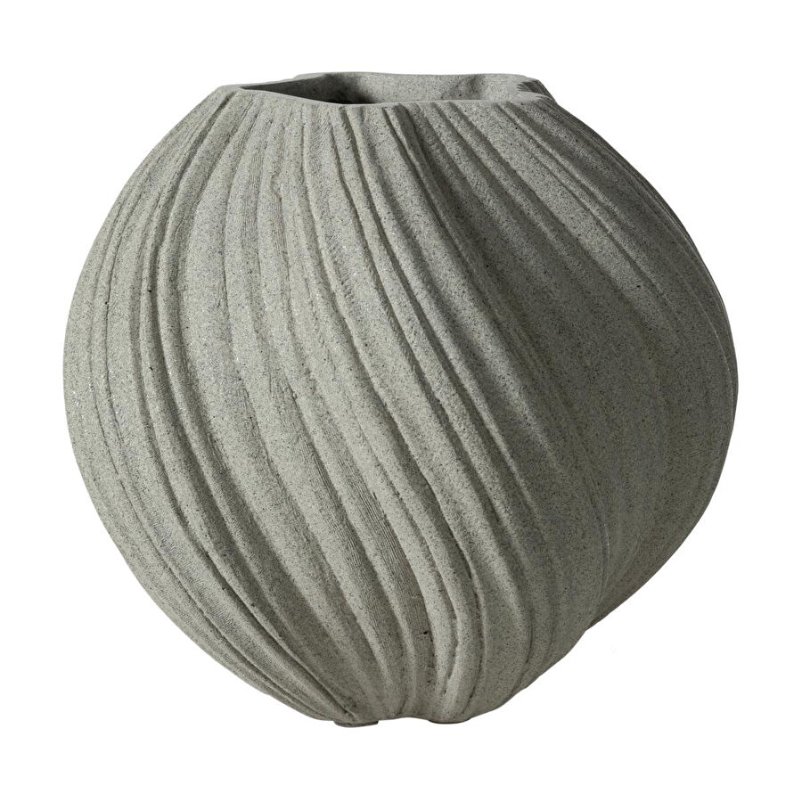 Mudo Home Spiral Vazo Bej 34x32cm