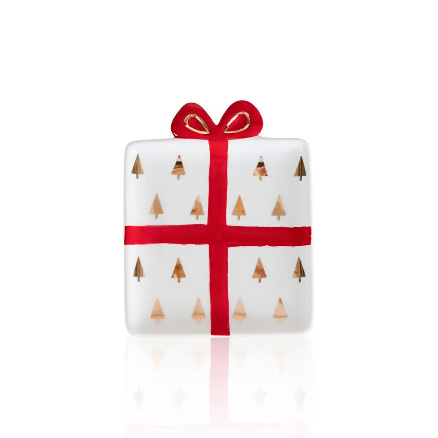 The Mia Fiyonk Figürlü Servis Tabağı Ağaç Dekorlu 22x17 Cm