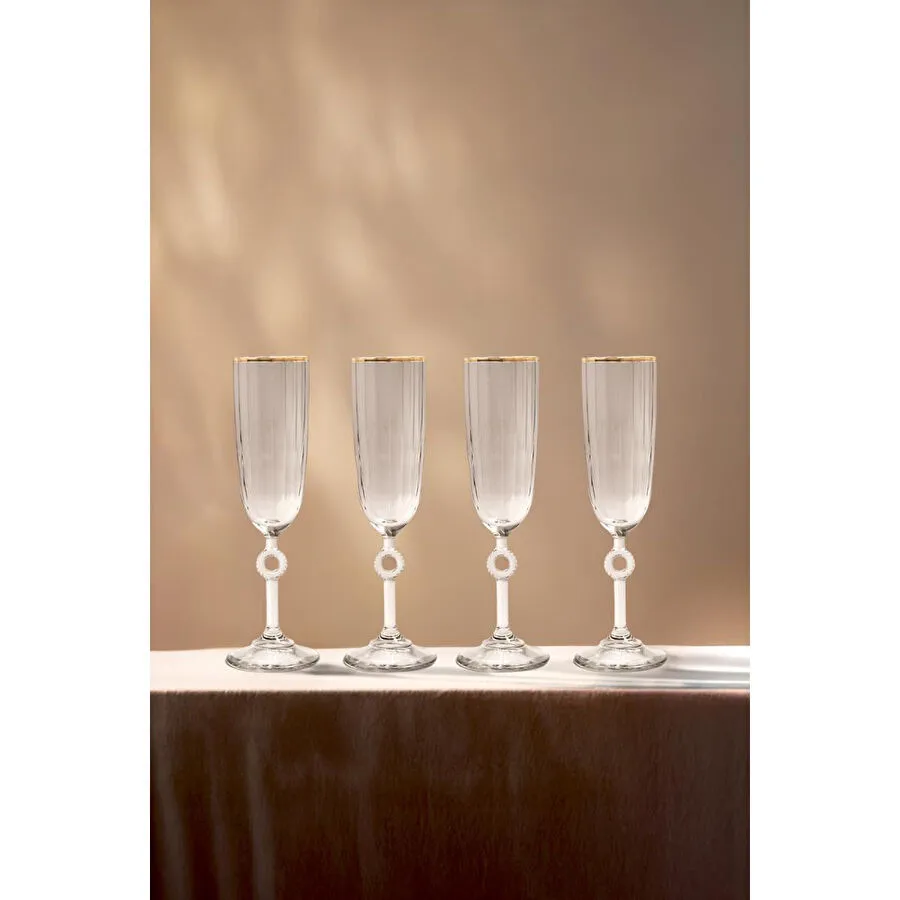 Rakle Elite Gold 4'lü Kahve Yanı Bardağı Seti 150 Cc