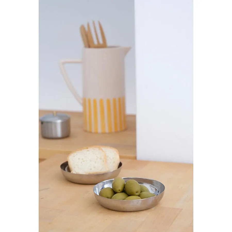 Beige & Stone Çelik 11,5 Cm Atıştırmalık Sosluk 2'li Mini Tabak