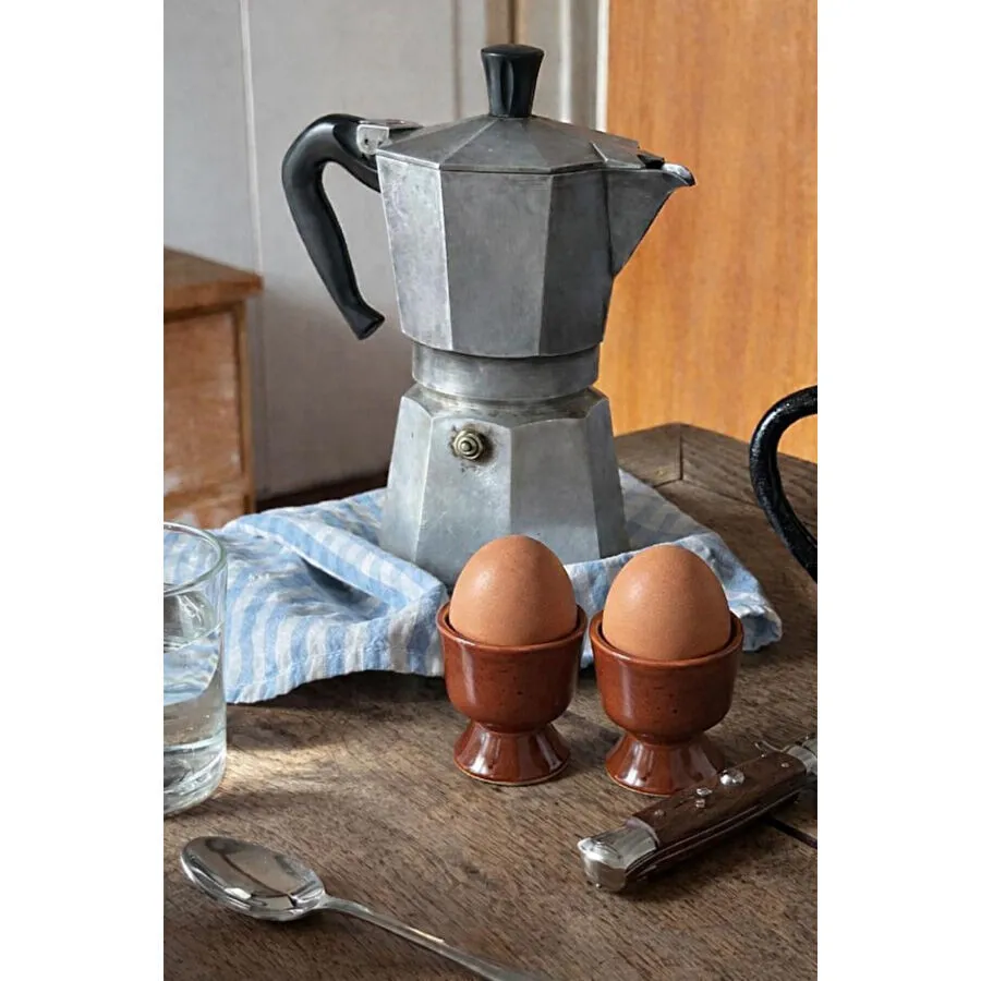 Beige & Stone Seramik Kahverengi Yumurta Kadehi – 2’li Set