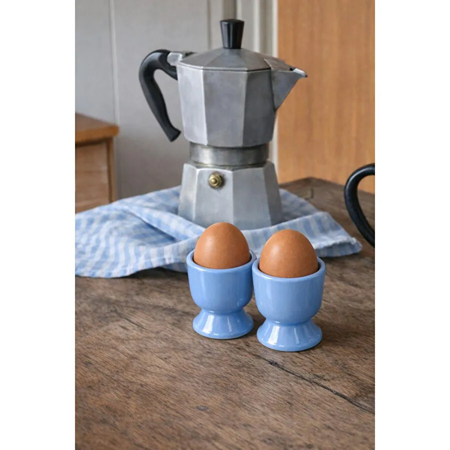 Beige & Stone Seramik Mavi Yumurta Kadehi – 2’li Set